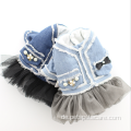 Neueste beliebte Hunde Jean Kleid Haustier Bubble Kleid